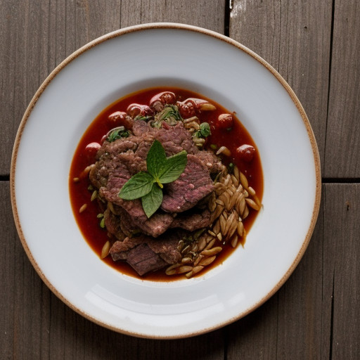 Manestra (Meat With Orzo recipe image