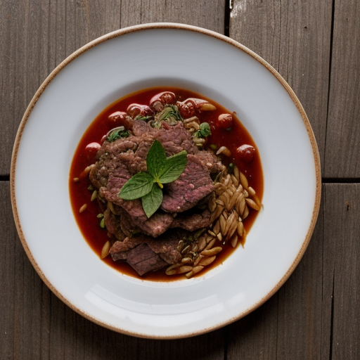 Manestra (Meat With Orzo recipe image