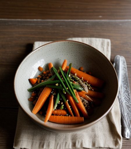 Mange Tout & Carrots With Soy Sauce. recipe image