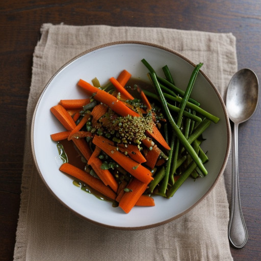 Mange Tout & Carrots With Soy Sauce. recipe image