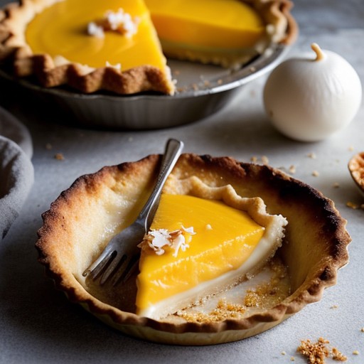 Mango-Coconut Pie With Mango Coulis recipe image
