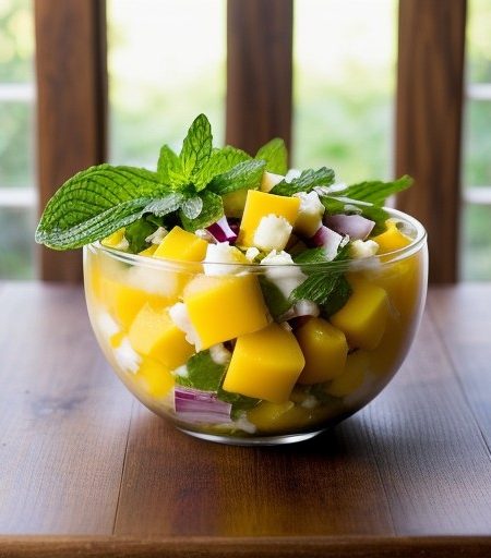Mango Red Onion Salad With Mint Vinaigrette recipe image