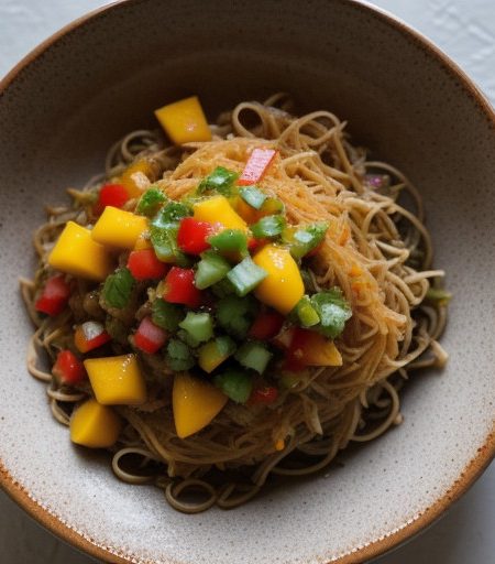 Mango Salsa Over Vermicelli recipe image