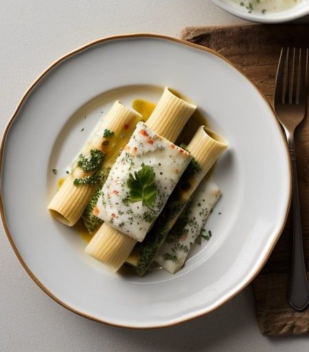 Manicotti With Creamed Haddock recipe image