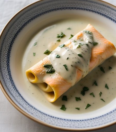 Manicotti With Salmon Sauce recipe image
