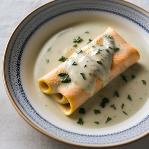 Manicotti With Salmon Sauce recipe image