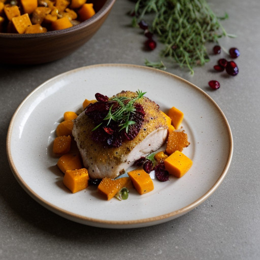 Maple & Dried Cranberry Chicken W/Butternut S recipe image