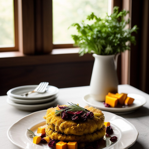 Maple & Dried Cranberry Chicken W/Butternut Squash Gratin recipe image
