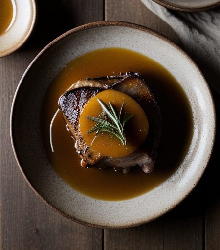 Maple Glazed Pork Chops With Whiskey Buttered Applesauce recipe image