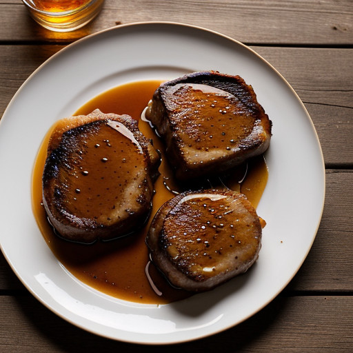 Maple Glazed Pork Chops With Whiskey Buttered recipe image