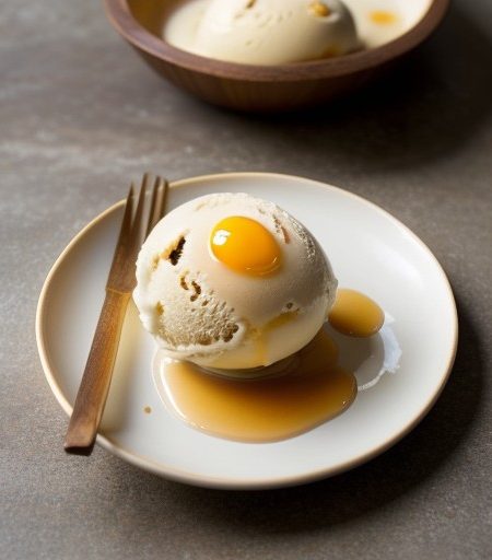 Maple Syrup Ice Cream on Sable Rafts recipe image