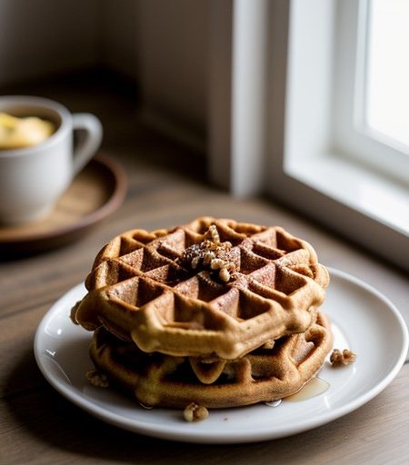 Maple-Walnut Crunch Waffles recipe image