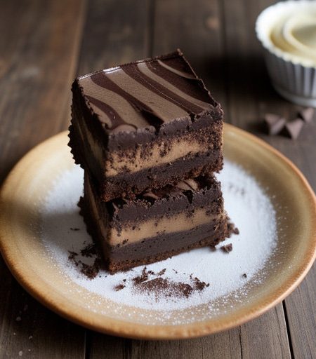 Marbled Double Chocolate Cheesecake Squares recipe image