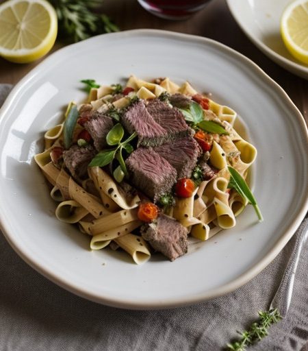 Marinated Beef and Pasta Salad recipe image