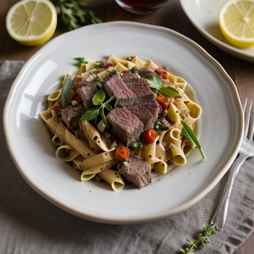 Marinated Beef and Pasta Salad recipe image