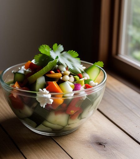 Marinated Cucumber and Red Bell Pepper Salad recipe image