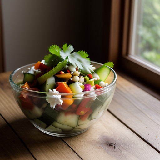 Marinated Cucumber and Red Bell Pepper Salad recipe image