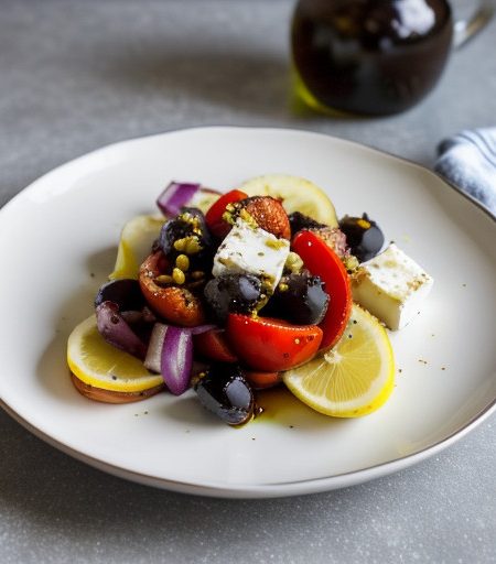 Marinated Feta With Greek Olives and Roasted recipe image