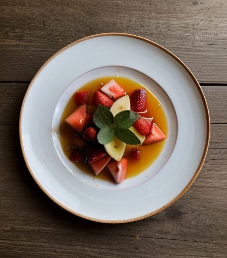 Marinated Melon & Strawberries With Honey Gin recipe image