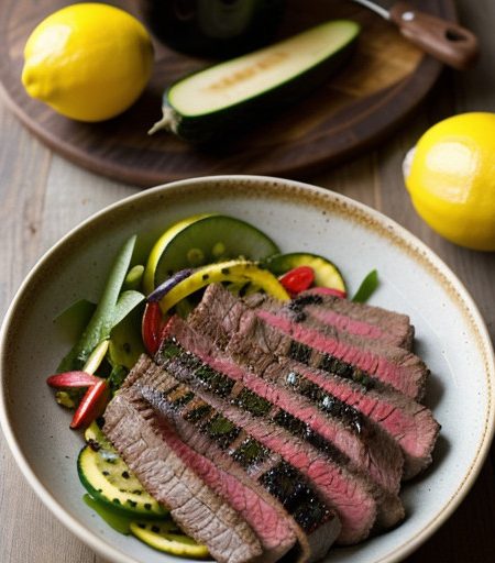 Marinated Steak and Summer Squash Salad - Bon Appetit recipe image
