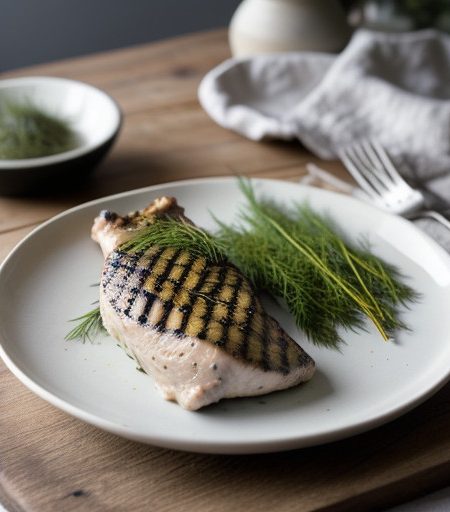 Marjoram Grilled Chicken With Dill/Chive Sauc recipe image
