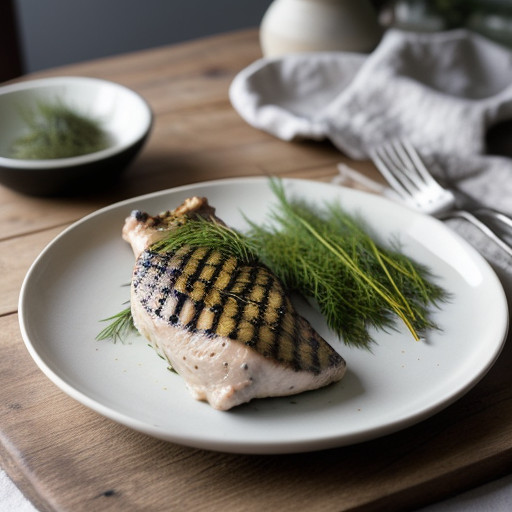 Marjoram Grilled Chicken With Dill/Chive Sauc recipe image