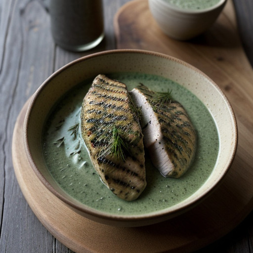 Marjoram Grilled Chicken With Dill/Chive Sauce recipe image