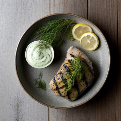Marjoram Grilled Chicken With Dill/Chive Sauce recipe image