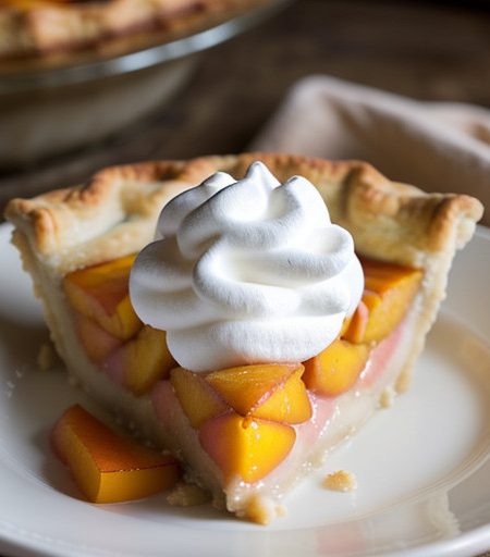 Marshmallow Cream Peach Pie recipe image