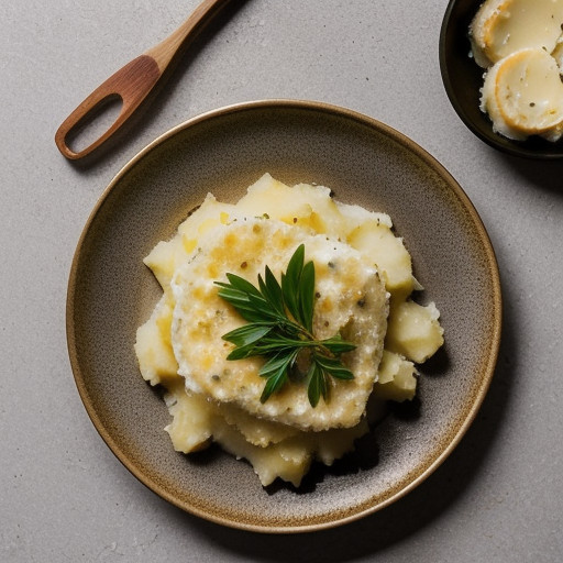 Mashed Potato Gratin With Garlic & Onions recipe image