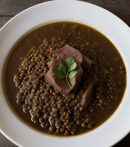 Mawmenye - Lentils and Lamb Medieva recipe image