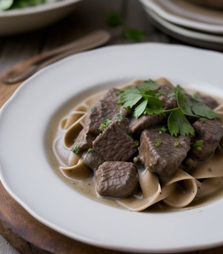 Mean and Lean Beef Stroganoff recipe image