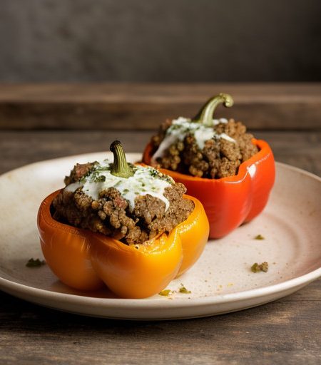 Meat and Potato Stuffed Peppers recipe image