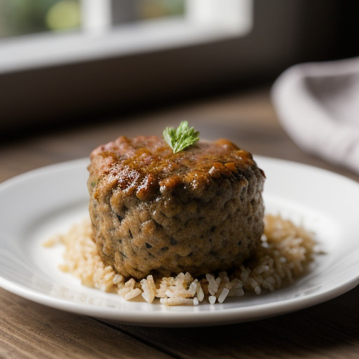 Meatball Cakes With Beer Rice recipe image