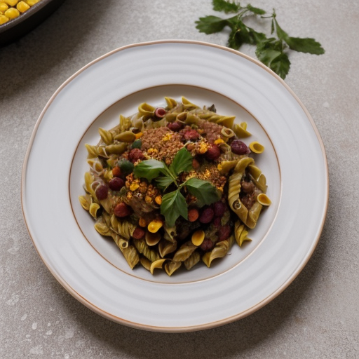 Meatless Chili & Pasta recipe image