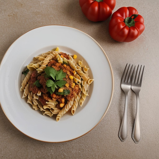 Meatless Chili and Pasta recipe image