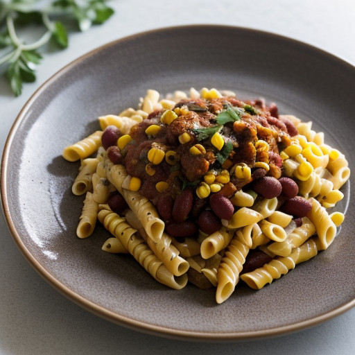 Meatless Chili and Pasta recipe image