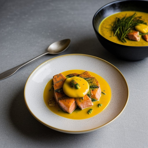 Medallions of Salmon With Saffron Sauce recipe image