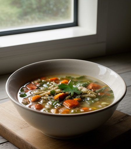 Mediterranean Fish & Orzo Soup (Bon App recipe image