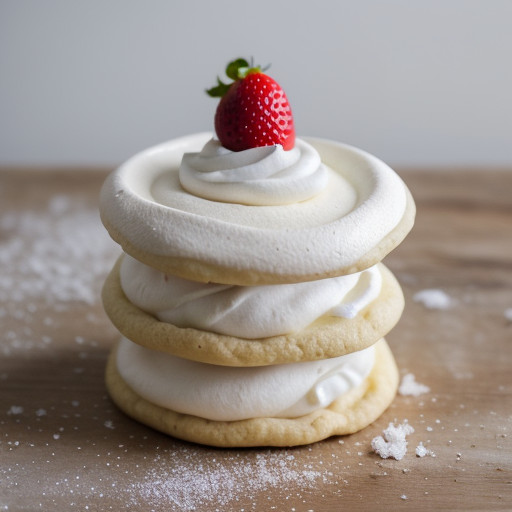 Meringue Cookies W/Fresh Strawberries recipe image