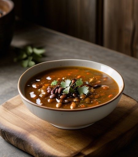 Mexican Barley and Bean Soup recipe image