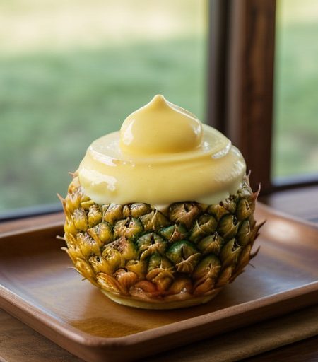 Mexican Pineapple Dessert With Custard Sauce recipe image