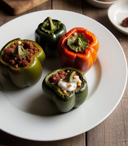 Microwave Italian Stuffed Peppers;;xmxx58 B recipe image