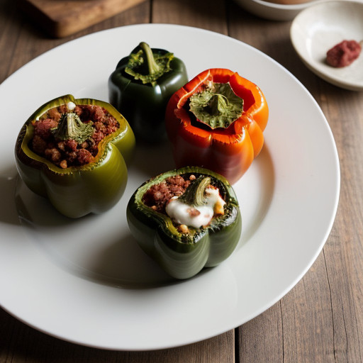 Microwave Italian Stuffed Peppers;;xmxx58 B recipe image