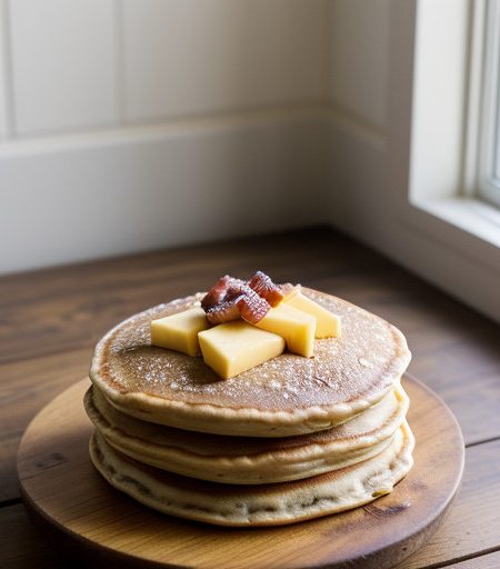 Microwave Maple Bacon Oven Pancake recipe image
