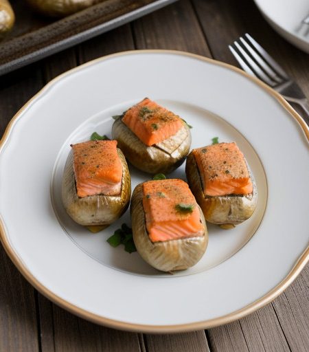 Microwave Salmon Stuffed Potatoes recipe image