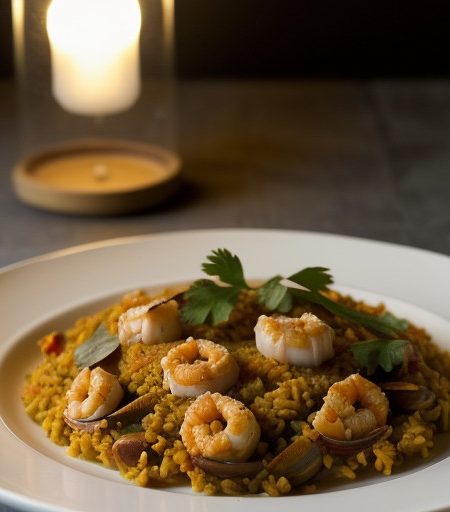 Microwave Seafood Paella recipe image