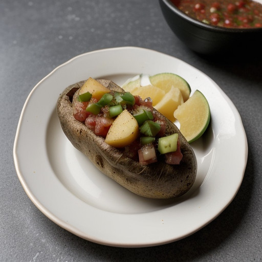 Microwaved Baked Potatoes With Salsa recipe image