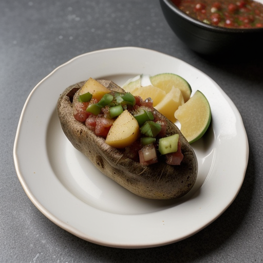 Microwaved Baked Potatoes With Salsa recipe image