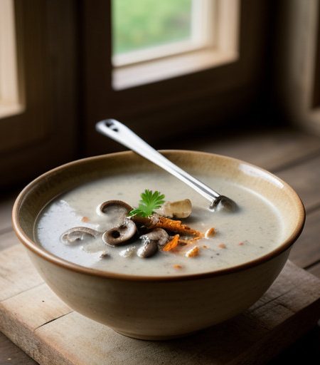 Milk & Mushrooms Soup recipe image